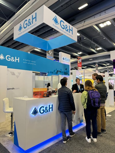 G&H Berkeley team showcasing G&H-enabled laser applications using acusto-optic modulators (AOM) G&H Berkeley team showcasing G&H-enabled laser applications using acusto-optic modulators (AOM)