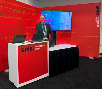 Lars Sandström, Vice President Optics and Optical Systems at Gooch&Housego preparing for the Live Demo Pockels Cells